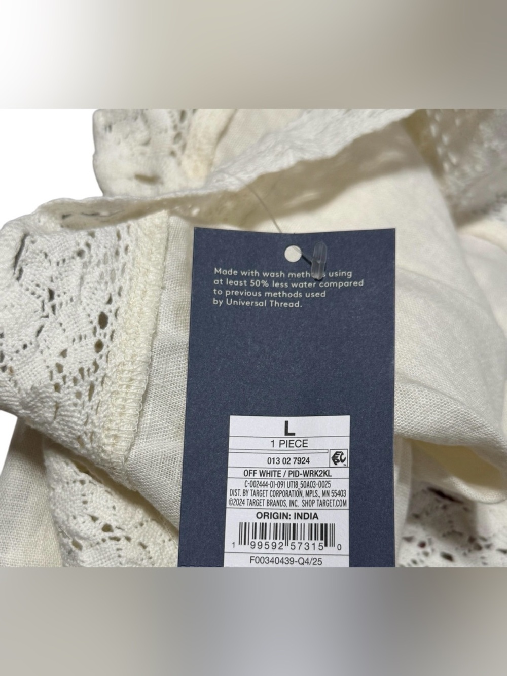 Universal Thread Embroidered Linen Tank Top 
Cream NWT - Picture 8 of 15